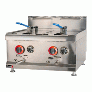 Romux® Friteuse À Gaz Naturel Professionnelle 14+14 Litres Double de Table | Friteuse en Acier Inoxydable avec Robinet de Vidange 15000 W - 84358118