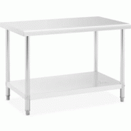 Royal Catering RCAT-120/70-NW Table de Travail INOX (120 x 70 x 85 cm, Capacité de Charge 115kg, Pieds réglables, Acier Inoxydable) - 4250928691897