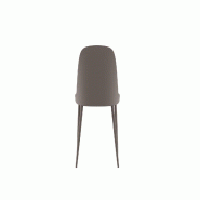 Stones Chaise Tamara en polypropylène vison avec pieds métal assortis - Design ergonomique - Lot de 4 - beige plastique polypropylène OM/359/VS