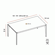 Table de réunion de prestige Nine - Quadrifoglio - 161, Blanc, Noyer américain_0