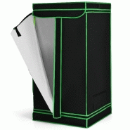 Tente de culture 60x60x120cm pour plante fait en tissu oxford chambre de culture hydroponique avec sangles réglables vert 20_0001274