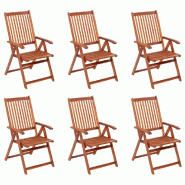 VidaXL Chaises Pliables De Jardin Lot De 6 Bois D Acacia Solide - 3065516