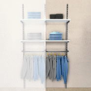 Élément suivant Global chrome 2 tablettes blanc + 1 penderie L60xH240cm