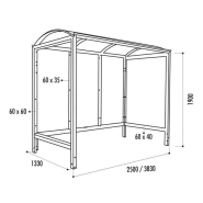 Abri Bus Viareggio - Profil en acier galvanisé 2,5 mm - Polycarbonate alvéolaire anti-UV - Ossature en tube carré_1