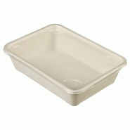 Barquette Quantum bagasse laminée blanche 1500ml - par 400