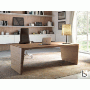 Bureau droit X10- Officity - Non, Noyer américain, 250 x 100 cm_0