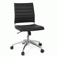 Chaise de bureau / Chaise pivotante TRISHA simili cuir noir hjh OFFICE - noir plastique 720002