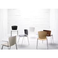 Chaise empilable slam, polypro, bois ou tapissée