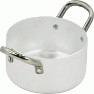 Cocotte Mamù en aluminium blanc avec deux poignées en fer, fabriquée en Italie, Ø 14 cm - argenté aluminium LIASECAS2MXXXX14