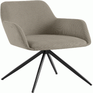 Décoshop26 - Chaise contemporaine de salle à manger x1 en velours côtelé taupe pivotante 180° avec accoudoirs 10_0005550 - 3000265085931