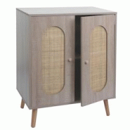 Décoshop26 - Commode buffet haut deux compartiments de rangement en kubu mélaminé aspect chêne 04_0006515 - 3000261801108 Décoshop26 - Commode buffet haut deux compartiments de rangement en kubu mélaminé aspect chêne 04_0006515 - 3000261801108