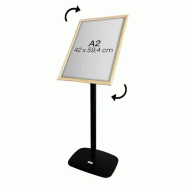 Edimeta Porte-Message/Menu Clic-Clac Bois A2 Portrait/Paysage pied Noir - beige aluminium 214902NH