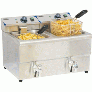 Friteuse électrique double 2 x 8 L - 6,5 kW avec vidange | Casselin - CFEV82