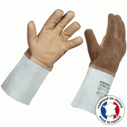 Gants de soudeur spécial MIG MAG et MMA cuir pleine fleur et croute - T-11 Gants de soudeur spécial MIG MAG et MMA cuir pleine fleur et croute - T-11