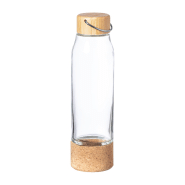 Gourde en verre - couvercle bambou - base en liège naturel - 470 ml Gourde en verre - couvercle bambou - base en liège naturel - 470 ml