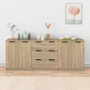 Helloshop26 - Buffet bahut commode armoire meuble de rangement organisateur cuisine salle de séjour salons 3 pcs sonoma bois 02_0037108 - 30002132163 Helloshop26 - Buffet bahut commode armoire meuble de rangement organisateur cuisine salle de séjour salons 3 pcs sonoma bois 02_0037108 - 30002132163