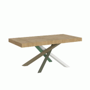 Itamoby Table Extensible 200/304X90 Cm Volantis Chêne Naturel Pieds Multicolores 4/A - marron VE200TAV4AALL-QN