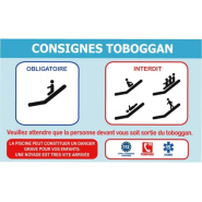 Panneau toboggans piscine - sécurité