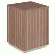 Podium 1 porte push-pull Vertigo T03 MDF naturel et noyer 45x45x60cm