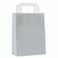Sac kraft poignées plates gris 19+8X25cm - par 50