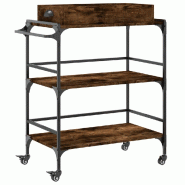 VidaXL Chariot de cuisine chêne fumé 81,5x41x92,5 cm bois d'ingénierie - marron multi-matériau 842343