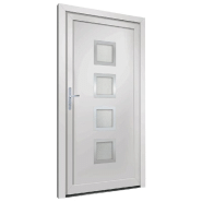 Vidaxl porte d'entrée blanc 108x208 cm pvc 3187842