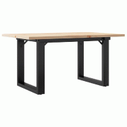 VidaXL Table basse cadre en O 80x50x40 cm bois de pin massif et acier Modèle Polaris Ovale - 8721102673986