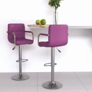 VidaXL Tabourets De Bar Lot De 2 Violet Similicuir - 334601
