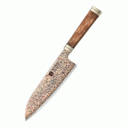 XinZuo - Santoku en damas de cuivre 18 cm - série X08C - fabriqué en damas de cuivre à 53 couches - multicolore X08C-RS