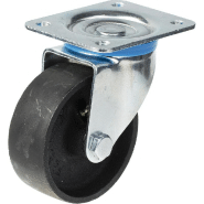 Roulette pivotante de 100 mm avec roue en fonte noire Roulette pivotante de 100 mm avec roue en fonte noire