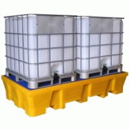 Bac de rétention PEHD 1050L avec caillebotis amovible pour 2 cubis de 1000L Bac de rétention PEHD 1050L avec caillebotis amovible pour 2 cubis de 1000L