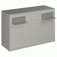 Comptoir Vertigo H T04 dble nat. L150cm - 3 tab.Coulis. 6tab.Amovib - blanc mat