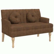Décoshop26 - Banquette banc avec coussins dossier et accoudoirs 113 x 64,5 x 75,5 cm en PVC aspect daim marron DEC024631 - marron 3000254812289 Décoshop26 - Banquette banc avec coussins dossier et accoudoirs 113 x 64,5 x 75,5 cm en PVC aspect daim marron DEC024631 - marron 3000254812289