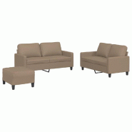 Ensemble de canapés 3 pcs avec coussins Cappuccino Similicuir Modèle Mirage Royale - 8721012063846