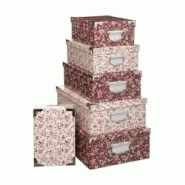 FIVE Lot de 6 Boîtes de rangement avec poignées et coins en métal déco Délicatesse - multicolore 3560237578774 FIVE Lot de 6 Boîtes de rangement avec poignées et coins en métal déco Délicatesse - multicolore 3560237578774