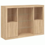 Helloshop26 - Buffet bahut commode armoire meuble de rangement organisateur cuisine salle de séjour salon avec lumières LED 3 pcs 02_0037213 - 30002 Helloshop26 - Buffet bahut commode armoire meuble de rangement organisateur cuisine salle de séjour salon avec lumières LED 3 pcs 02_0037213 - 30002