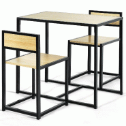 Helloshop26 - Ensemble 3 pièces table à manger 90 x 47 x 76 cm multi-usage peu encombrant style industriel en bois composite naturel 20_0017681 - m�