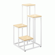 Helloshop26 - Étagère à plantes 4 niveaux décorative pour intérieur 100 x 40 x 40 cm en acier blanc 13_0010980 - blanc Bois manufacturé 3000245512341