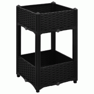 Helloshop26 - Jardinière lit surélevé plantes fleurs jardin 40 x 40 x 71 cm polypropylène noir 02_0000933 - noir 3000072681531