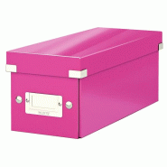 LEITZ Lot de 6 Boîte de rangement Click & Store Wow, format CD, coloris rose métallique - rose 60410023