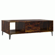 VidaXL Table basse chêne fumé 103,5x60x35 cm bois d'ingénierie Modèle Vega Scandinave - 813179