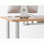 Goulotte passe-câbles horizontale pour bureau - Tim+ Columbia - Compatible avec plateaux de 120 à 180 cm - Finition blanc, argent ou anthracite Goulotte passe-câbles horizontale pour bureau - Tim+ Columbia - Compatible avec plateaux de 120 à 180 cm - Finition blanc, argent ou anthracite