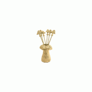 Aulica Piques apéritif champignon dorés - lot de 6 - doré 129202