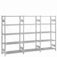 BITO Rayonnage à tablette en inox adapté au contact alimentaire - travée de départ x 1750 x 1060 x 535, tablettes perforées - inox 49-52902