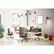 Bureau ilôt central - 180-cm,boucle,4-postes Bureau ilôt central - 180-cm,boucle,4-postes