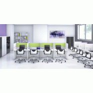 Bureaux call center version droite avec séparation mixte - Mobel Linea. - Blanc, 100