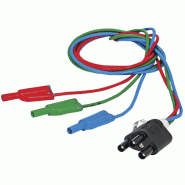 CHAUVIN ARNOUX - Cordon de test Tripode (3 câbles rouge/bleu/vert) pour contrôleurs d'installation basse tension CA 6116, CA 6117