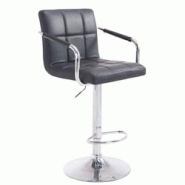 CLP Tabouret de bar Lucy V2 en similicuir avec Piètement en Métal Noir /Chrome - noir polyester 10606201 CLP Tabouret de bar Lucy V2 en similicuir avec Piètement en Métal Noir /Chrome - noir polyester 10606201