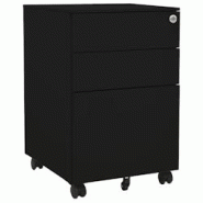 Décoshop26 - Caissons à tiroirs meuble de bureau sur roulettes avec 3 tiroirs 39 x 45 x 60 cm en acier noir DEC024582 - noir 3000254783312 Décoshop26 - Caissons à tiroirs meuble de bureau sur roulettes avec 3 tiroirs 39 x 45 x 60 cm en acier noir DEC024582 - noir 3000254783312