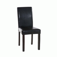 Décoshop26 - Chaise de salle à manger x1 design moderne en PVC noir et pieds en bois marron 10_0002016 - marron Bois massif 3000250796026